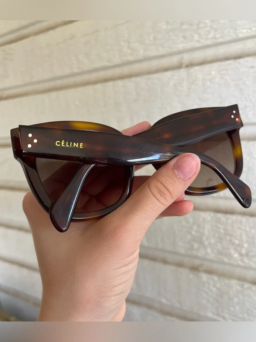 CELINE Oversized Audrey Tortoiseshell Havana Sunglasses Brown Lenses CL41805